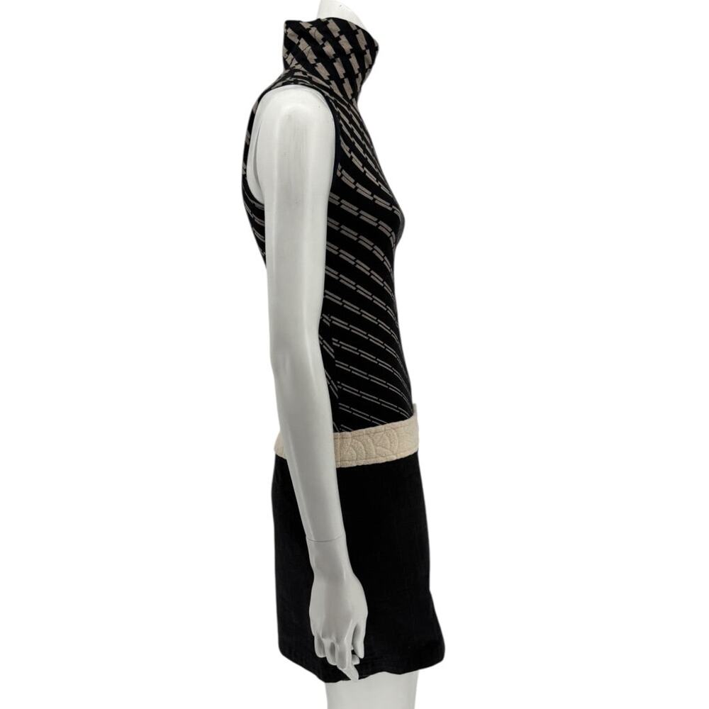 Custo Barcelona Sleeveless High-Neck Mixed-Media Mini Dress – Size 2 - Picture 14 of 16